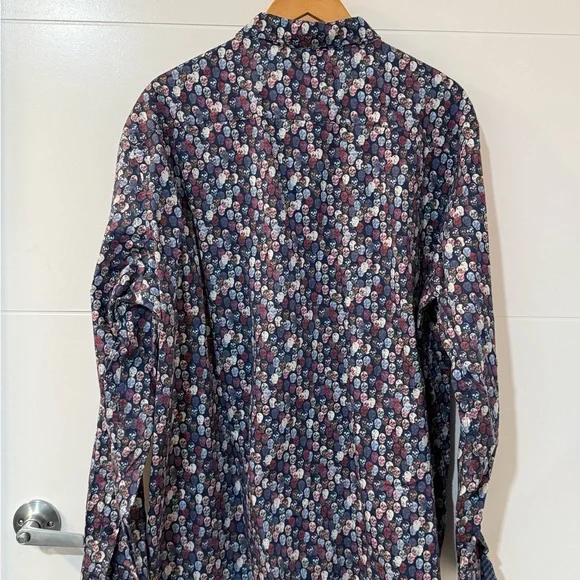 Johnston & Murphy Skull Print Button-Up Shirt - XXL - Picture 2 of 5
